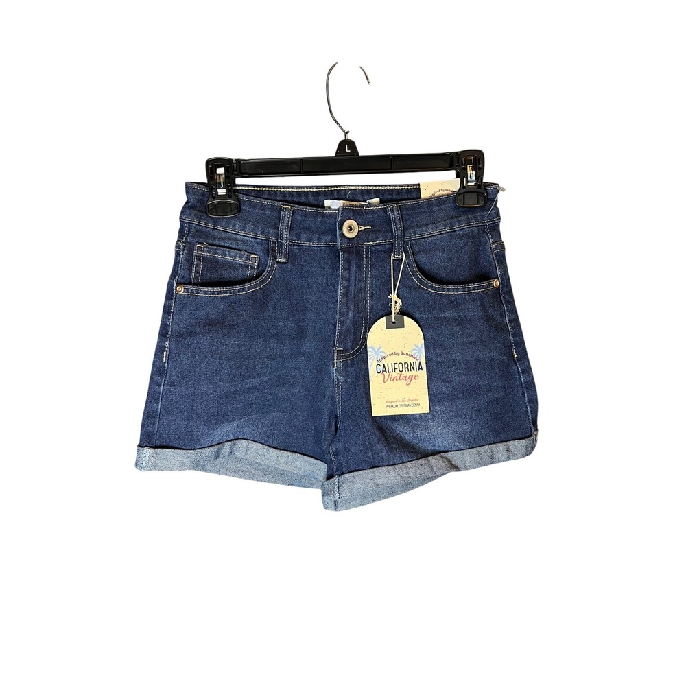 California Vintage Denim Shorts Women's Size 5 Cuffed High Rise Blue Jeans